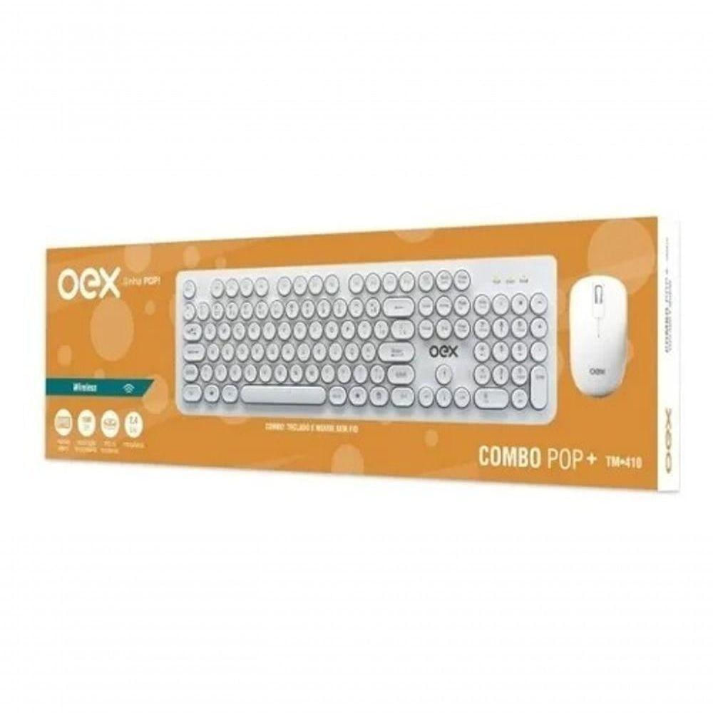 Combo Wireless Teclado E Mouse Pop+ Tm410 Branco 48.7216 Oex