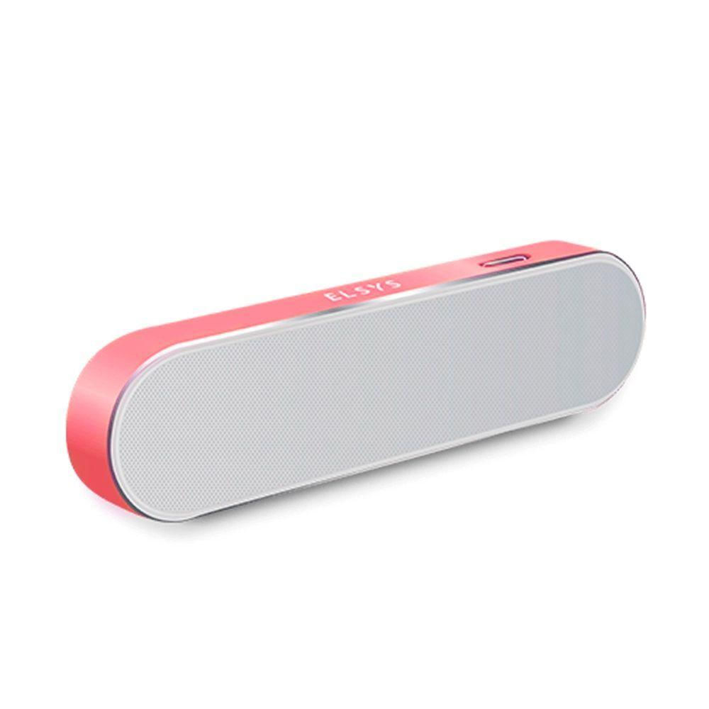 Caixa De Som Speaker Estereo Rosa Metalico Bluetooth 3W Elsy