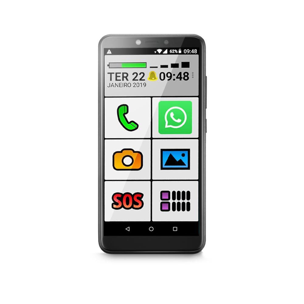 Celular do Idoso com Internet e WhatsApp letras e números grandes 32GB OB023 OB023E