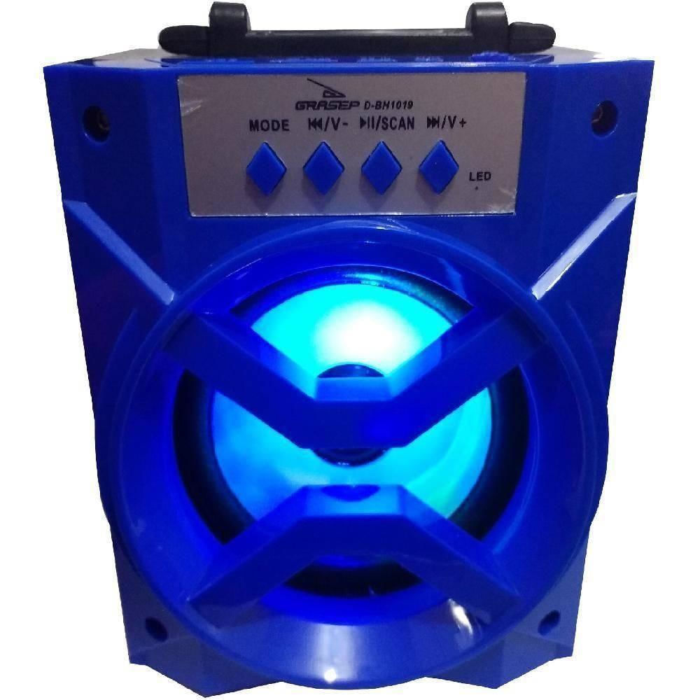 Caixa De Som Bluetooth Portátil Com Rádio Fm Usb Tf - Azul