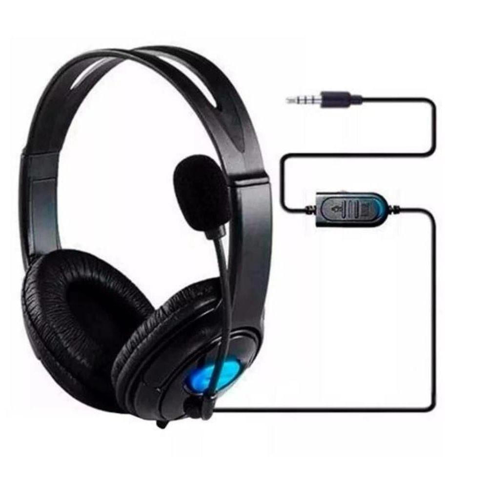 Fone De Ouvido Headset Estéreo Para Ps4 C/ Microfone
