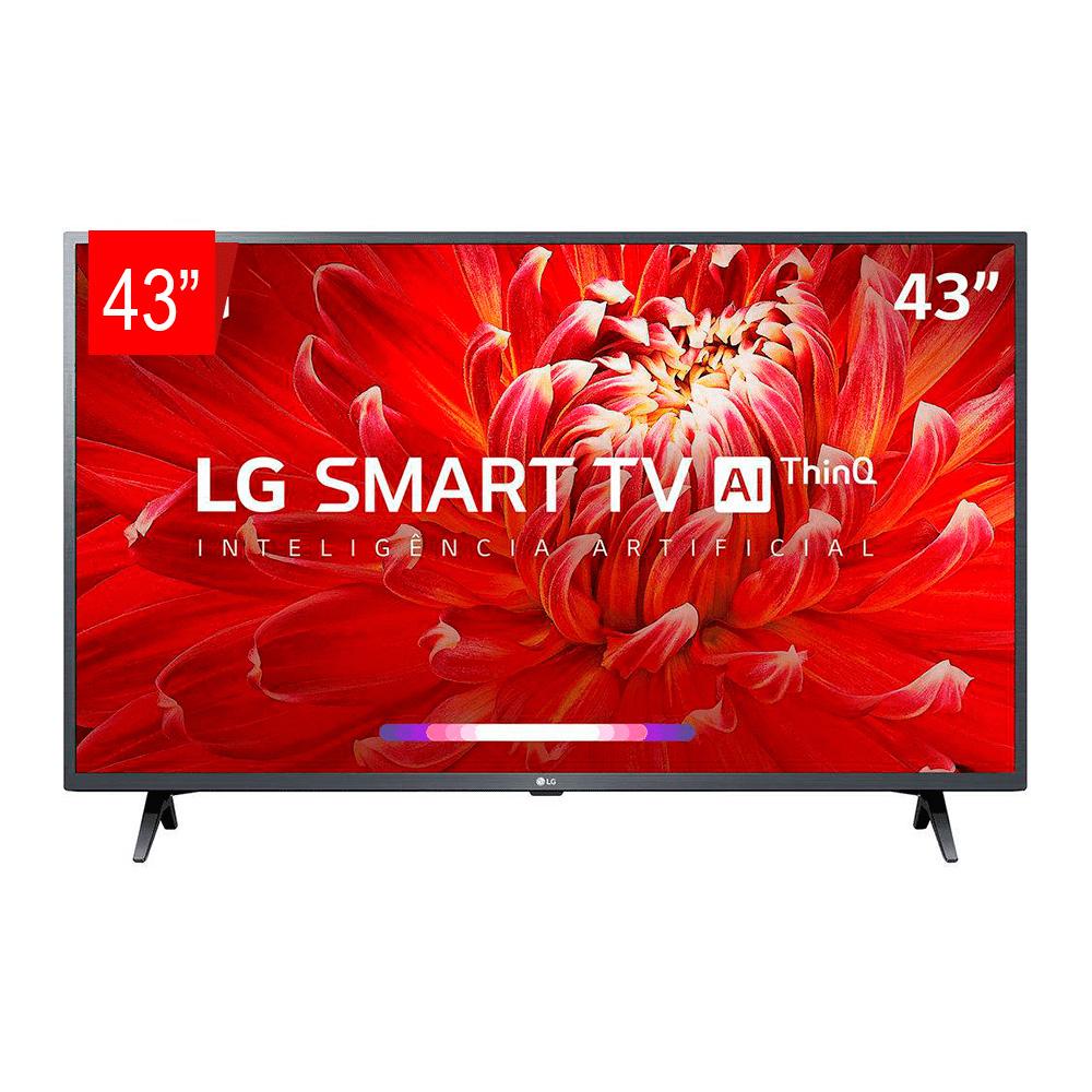 Smart TV LED Full HD 43" LG ThinQ AI WebOS 4.5 3 HDMI 2 USB 43LM6300 Preta