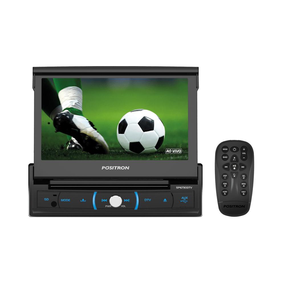 Autorrádio LCD 7" TV Retrátil Bluetooth Positron SP6730DTV