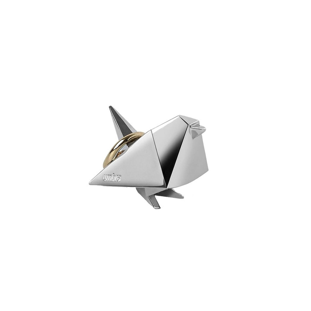 Porta-aneis Umbra Pássaro Origami cromado