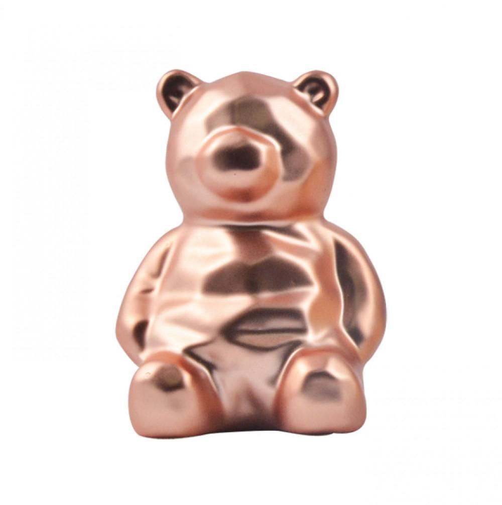 Enfeite Urso Ceramica Metalizado Bronze - Art House