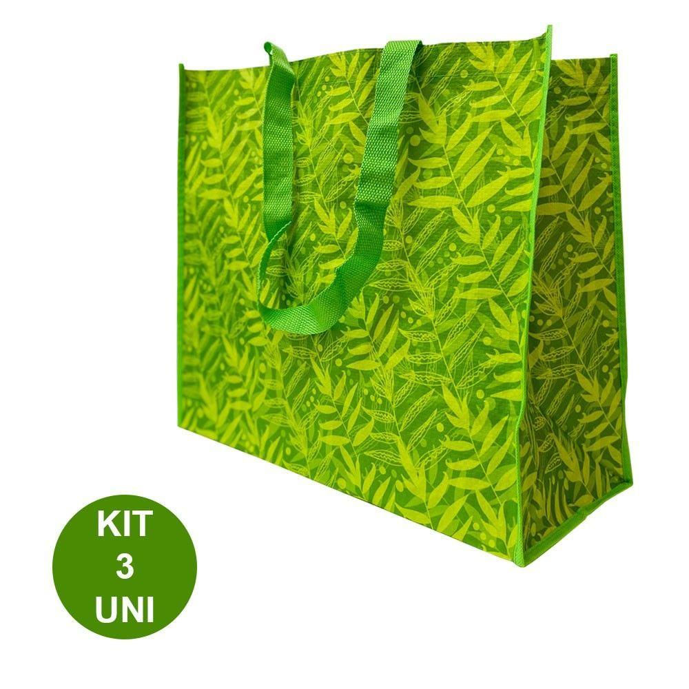 Bolsa Ecobag Sacola De Ombro Dobravel Kit 3 Uni Reutilizavel