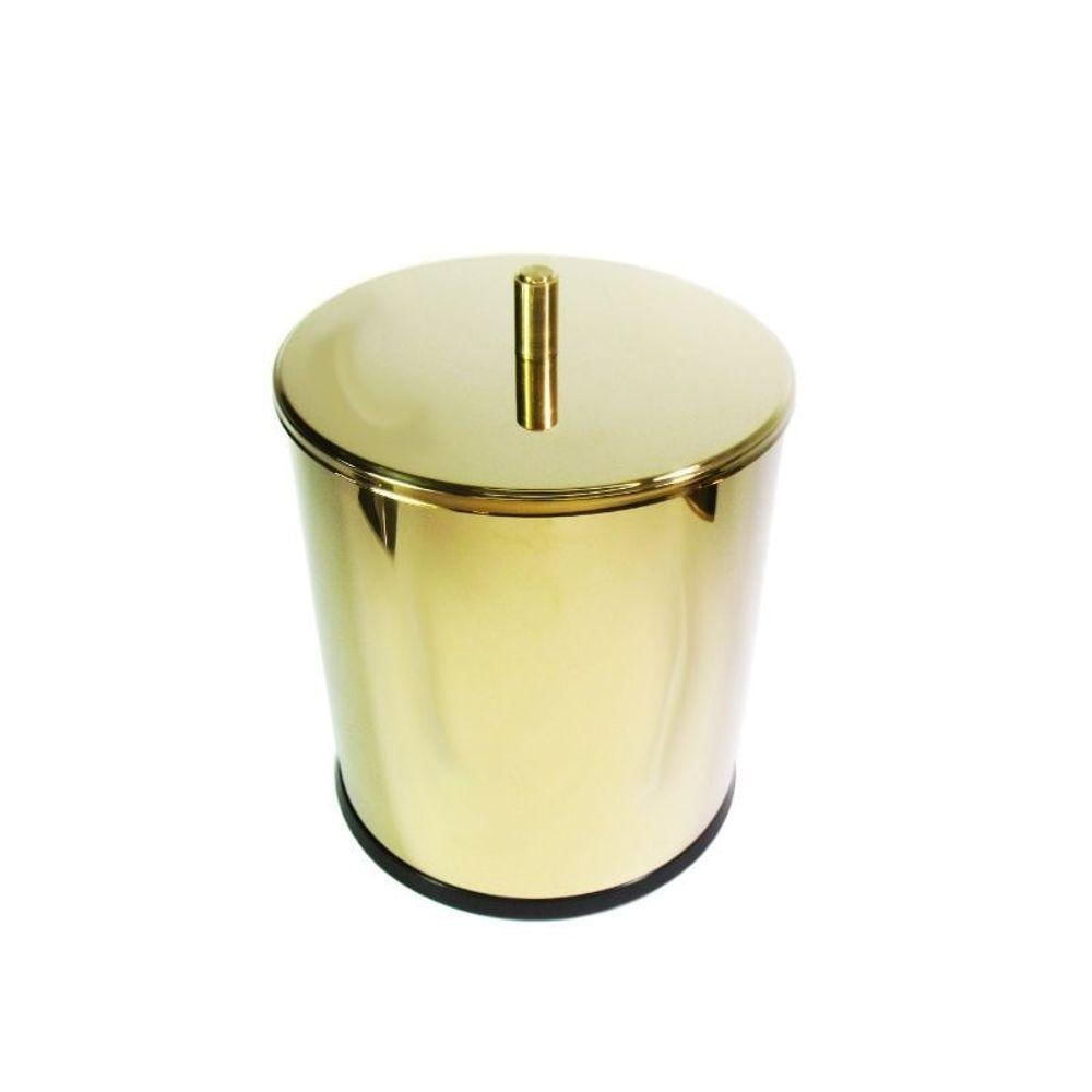Lixeira Dourada em Aço Inox 3l p/ Cozinha