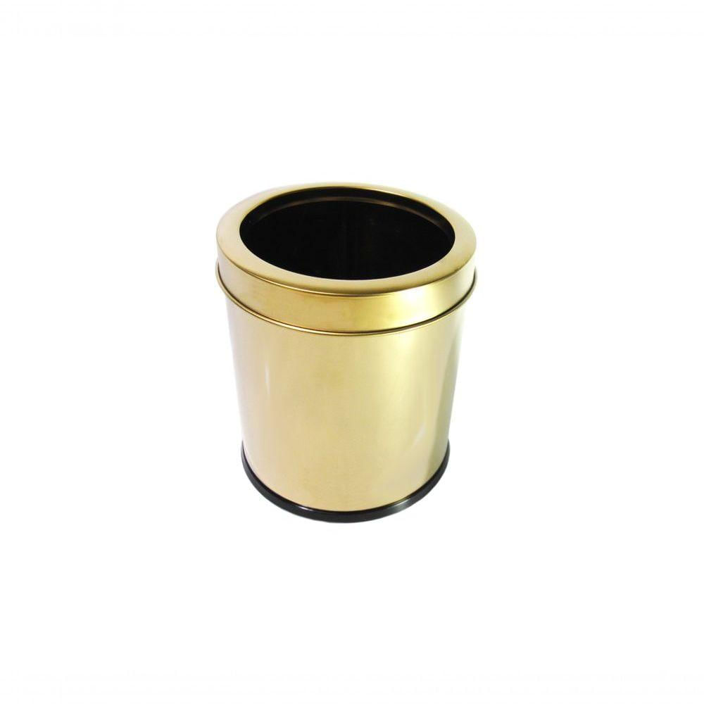 Lixeira Dourada em Aço Inox c/ Aro 3,2l