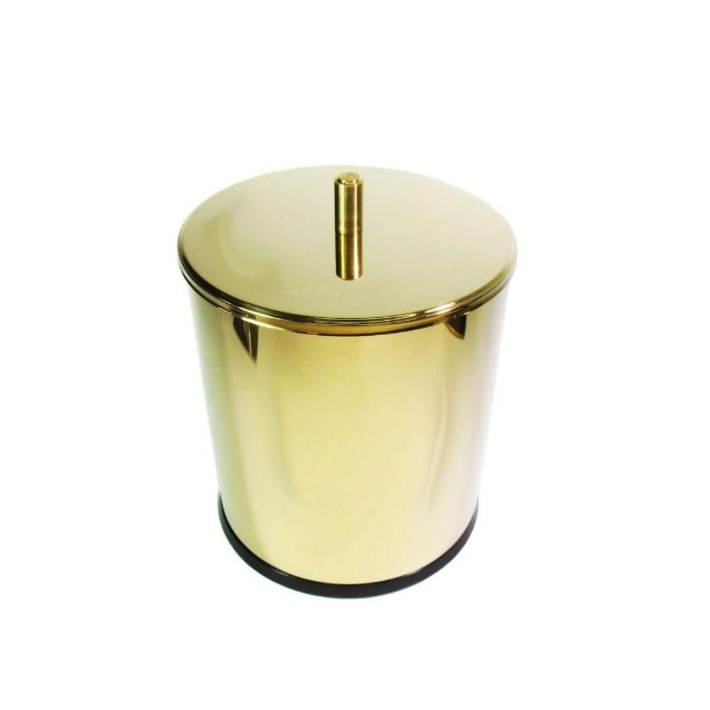 Lixeira Dourada em Aço Inox 3l p/ Banheiro