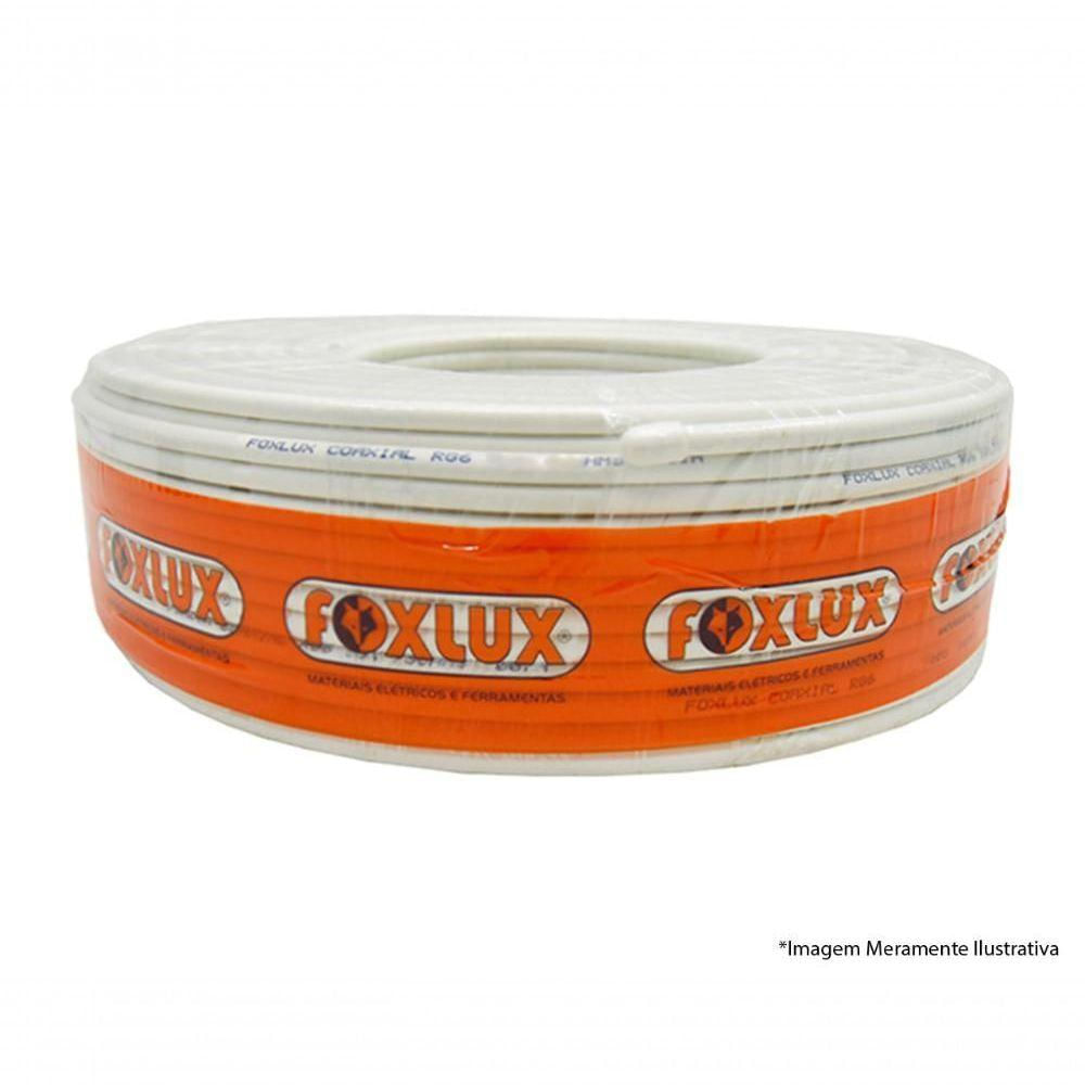 Cabo Coaxial Foxlux Rg6 67 100mts Branco