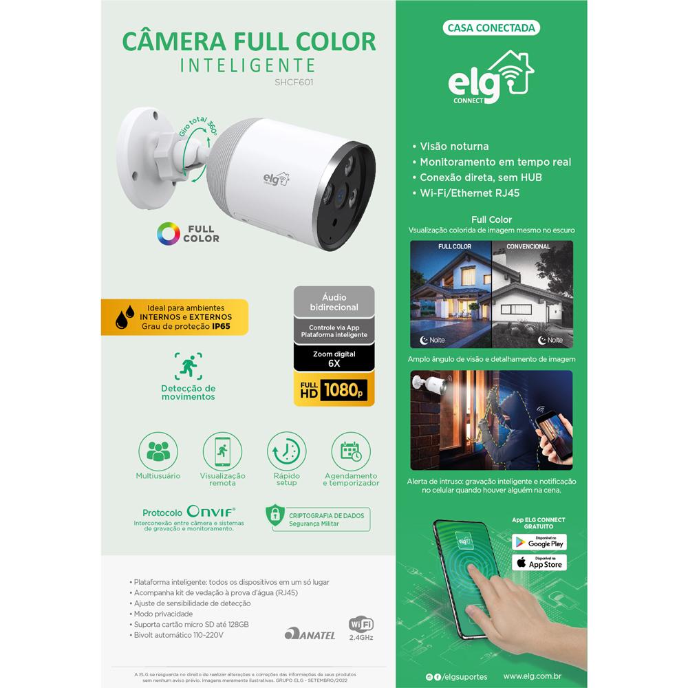 Câmera de Segurança Externa WiFi ELG SHCF601