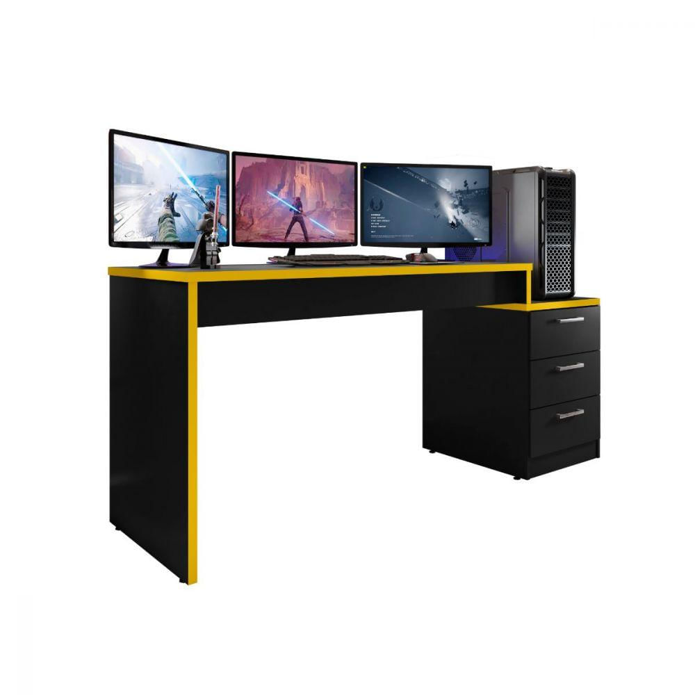 Mesa Desk Game Drx- 5000 Preto Tx/ Amarelo Tx
