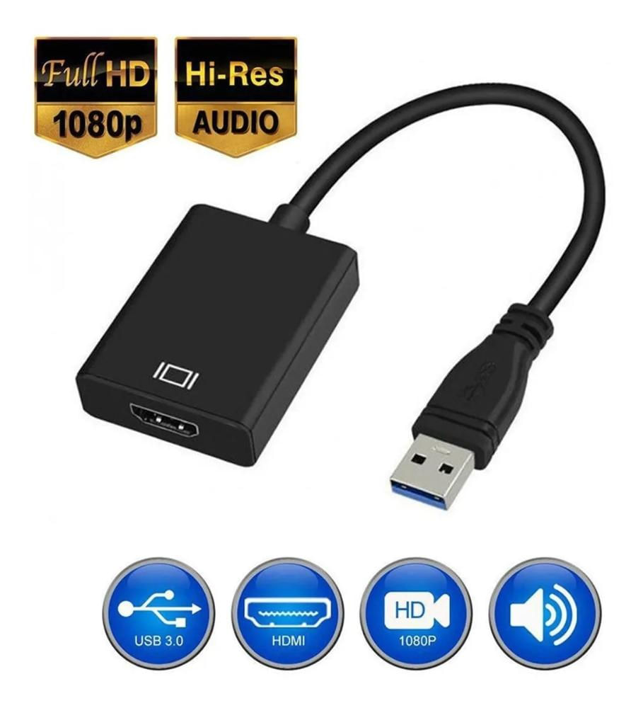 Adaptador Conversor USB 3.0 x Hdmi HD 1080p para PC Notebook TV