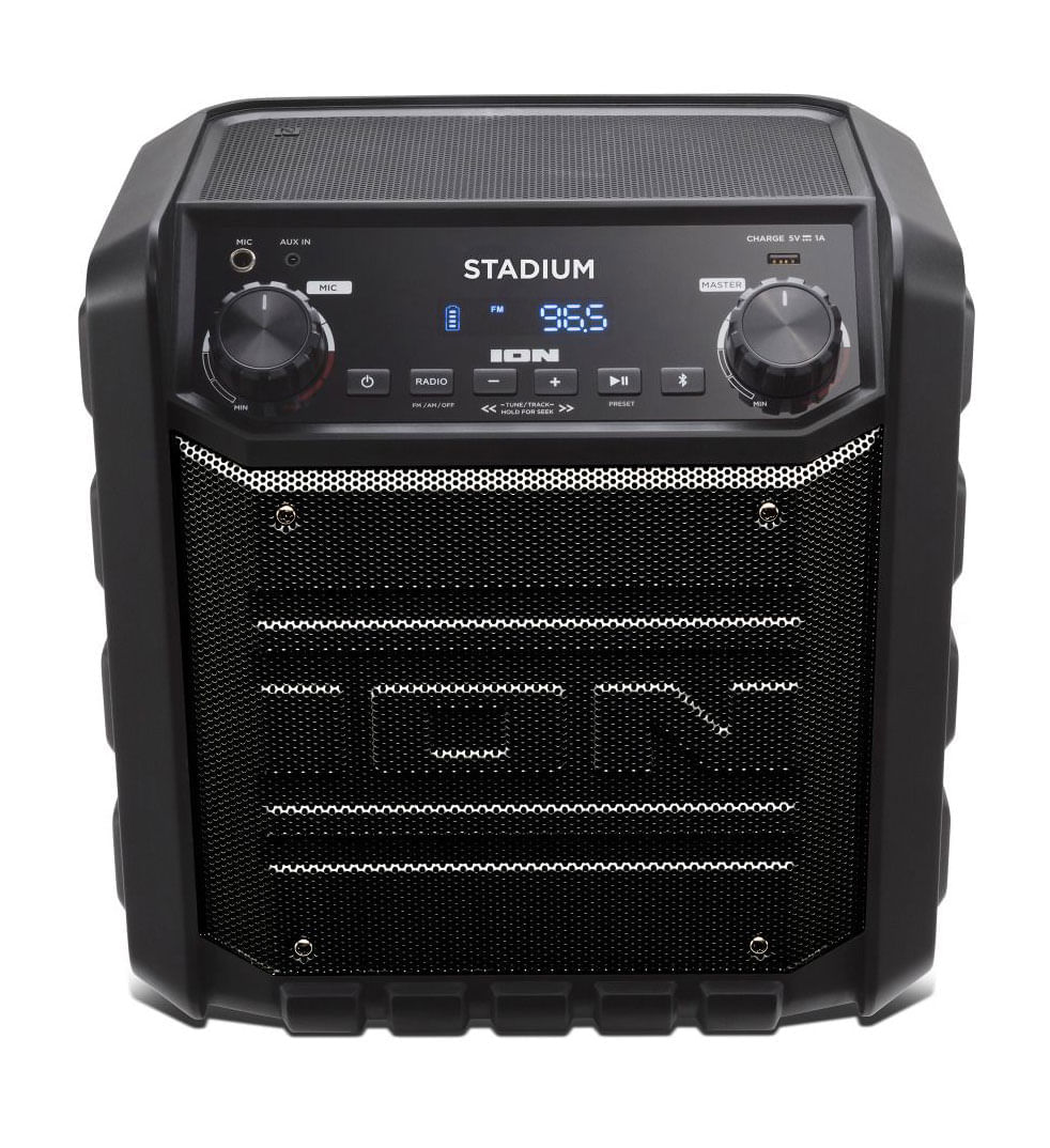 Sistema de som ION 50W, AM/FM, microfone, bateria recarreg. e recepção remota de áudio