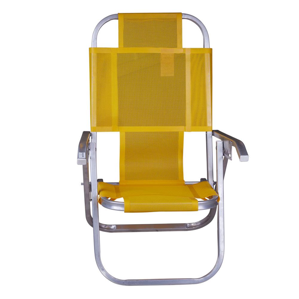 Cadeira de Praia Botafogo Lar & Lazer 5 Posições Alumínio Ipanema Amarela
