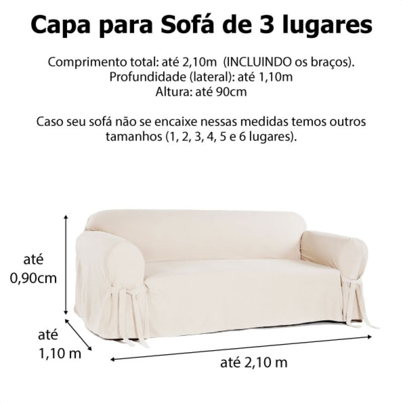 Kit 2 Capas para Sofá 2 e 3 Lugares em Gorgurão Cor Grafite Resistente Lisa Sala Protetor