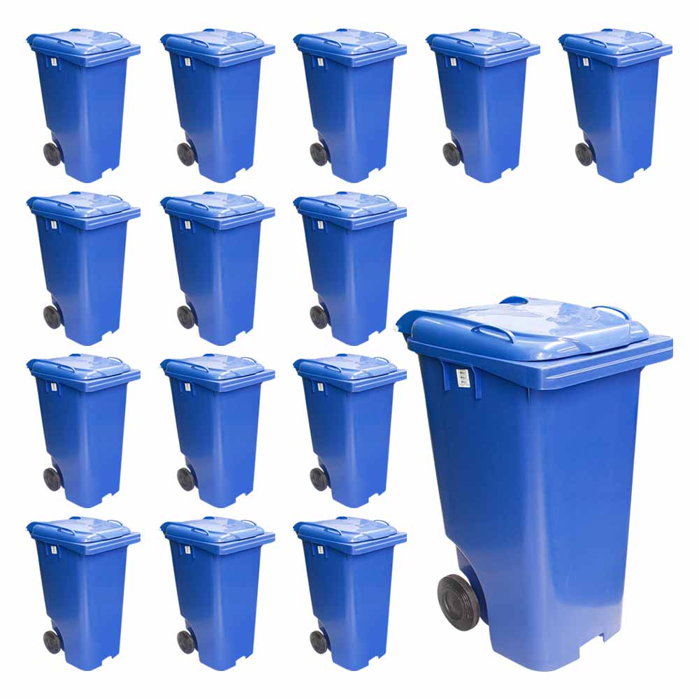 Contêiner de Lixo JSN em Plastico com Rodas 240L Azul 20UN