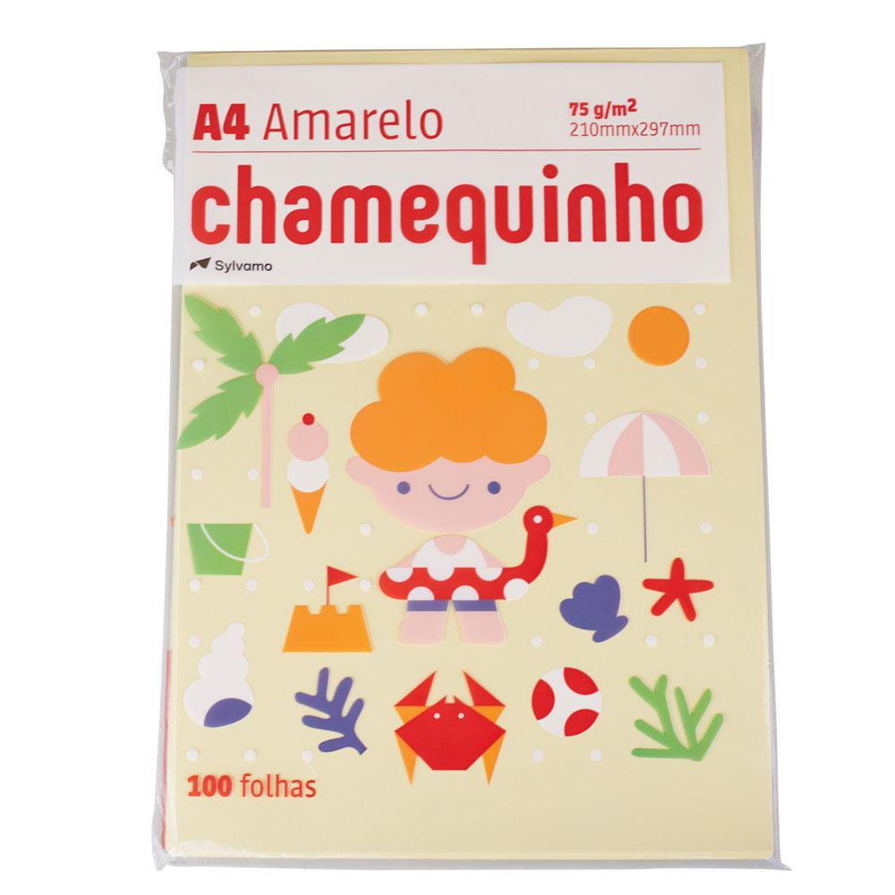 Papel A4 Chamequinho 100 Folhas Amarelo Chamex
