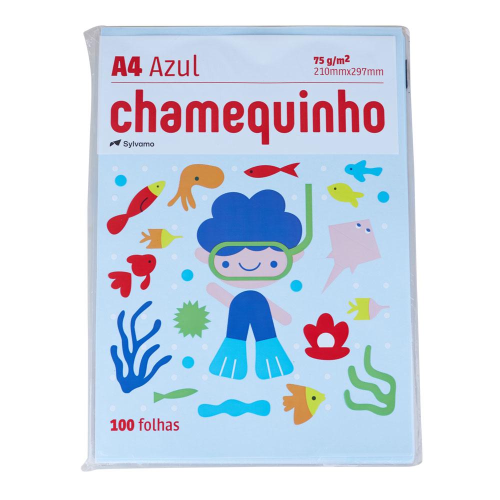Papel A4 Chamequinho 100 Folhas Azul Chamex