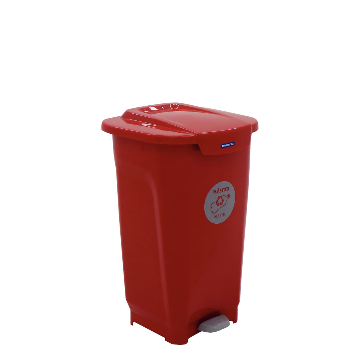 Lixeira Tramontina T-Force Coleta Seletiva Plástico em Polipropileno Vermelho 50 L