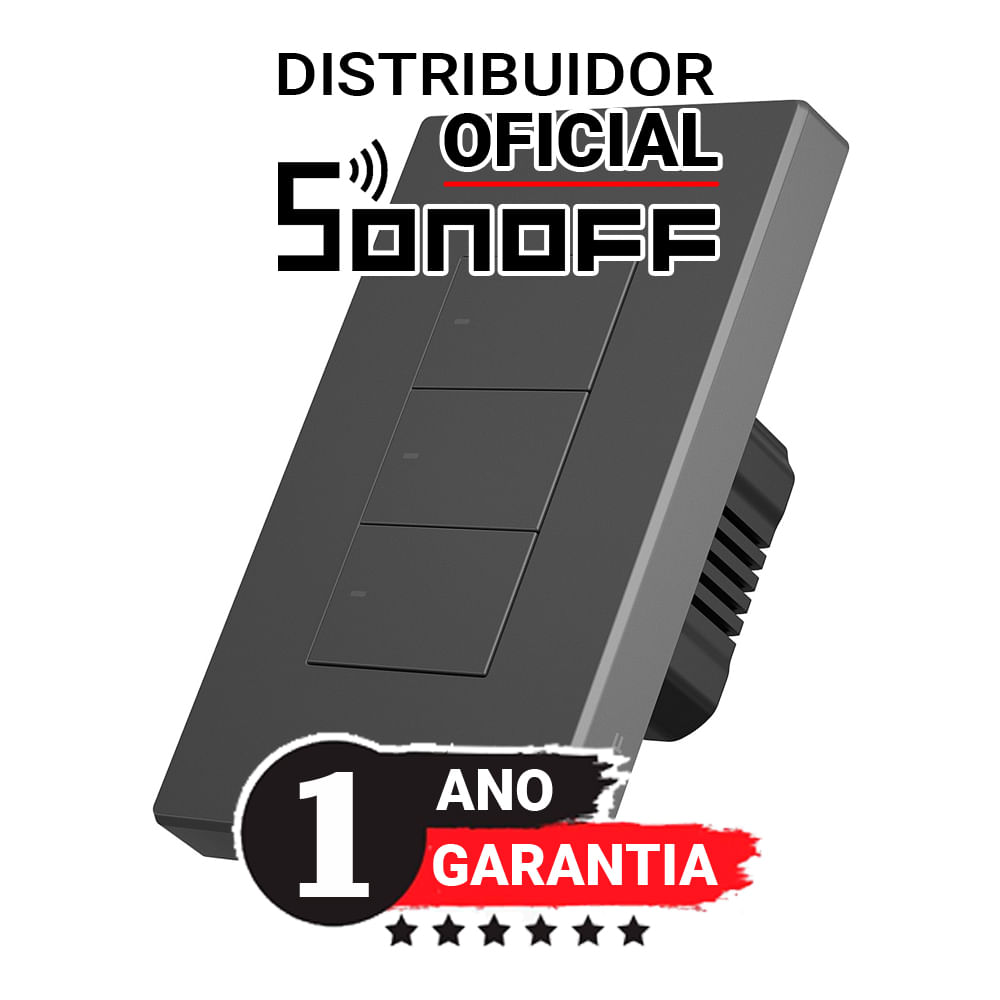 Interruptor Sonoff M5 3 (três) teclas (Padrão Brasil) Automação Smart Home Alexa Google
