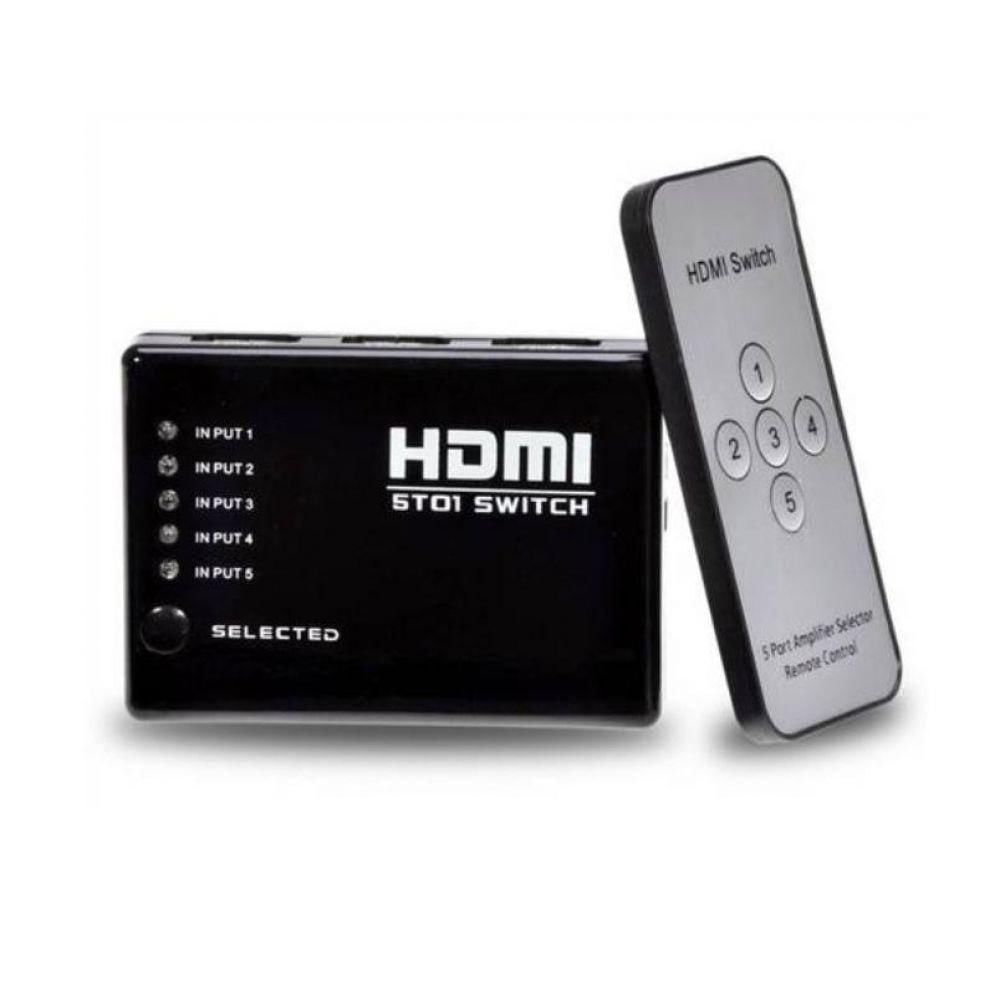 Chaveador Hdmi Switch 5x1 - V.1.4 C/ Controle Remoto C