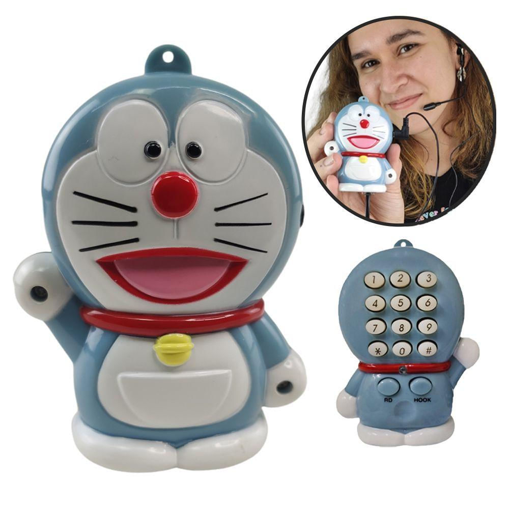 Telefone Fixo Gato Doraemon Mesa C Headset Microfone