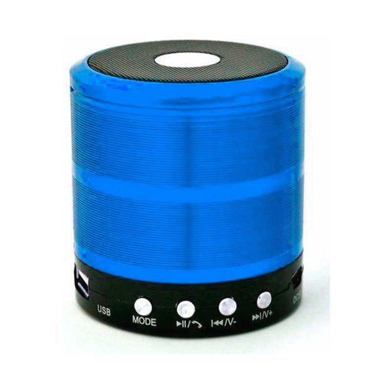 Caixa De Som Bluetooth Recarregável Mini Speaker Ws-887 Azul
