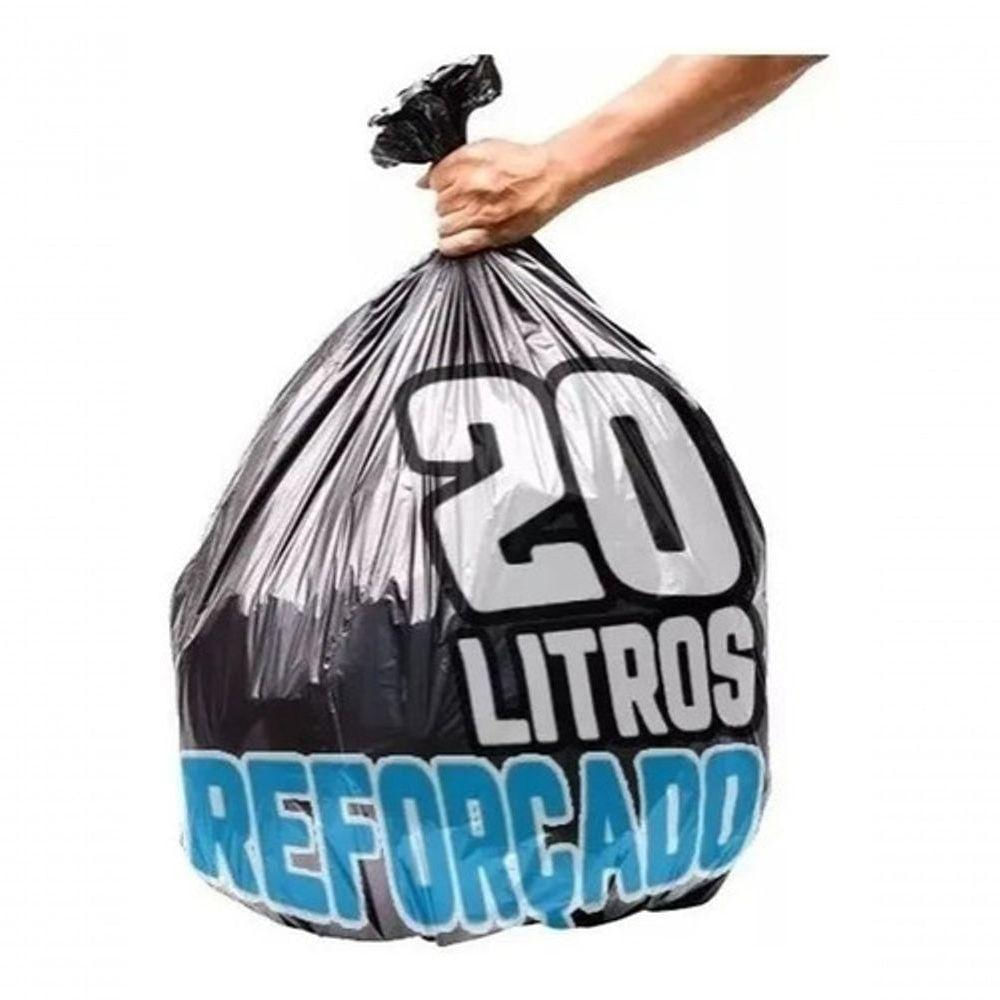 Saco De Lixo 20L 100 Und Preto Reforçado Preto