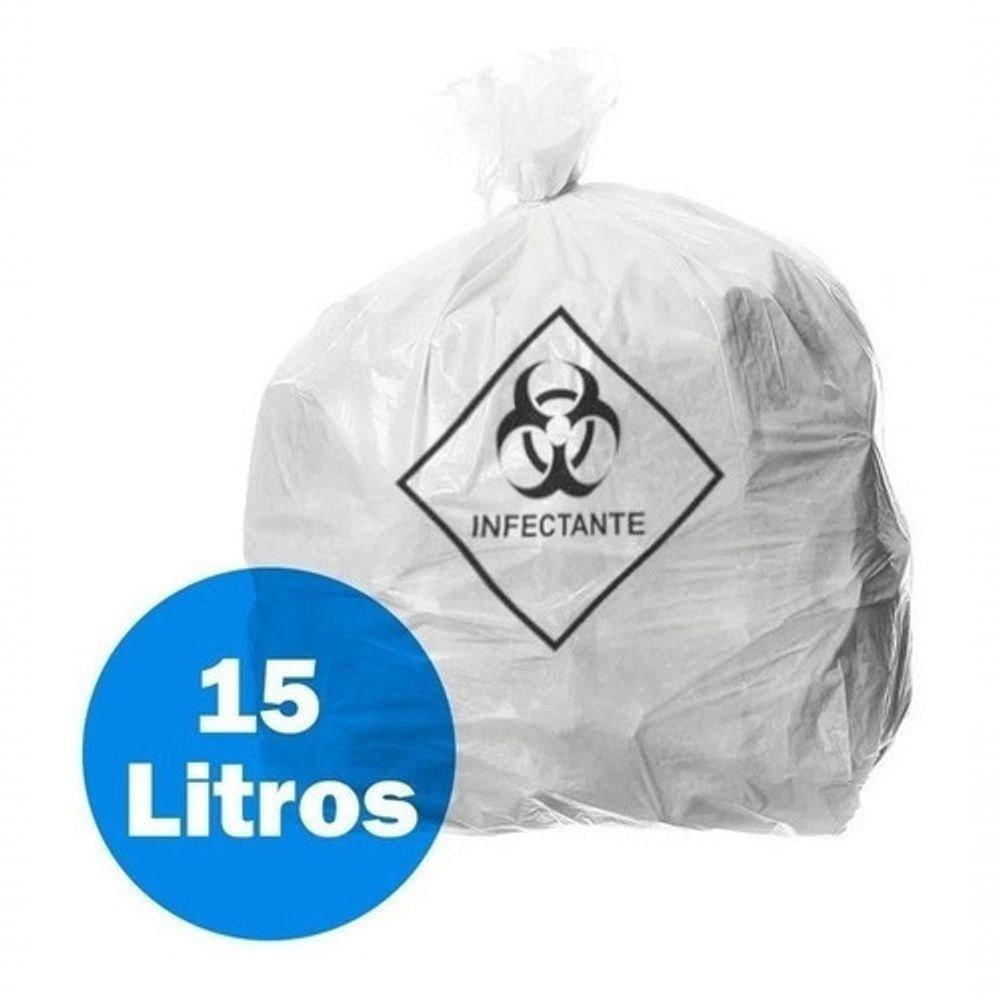 Saco De Lixo Infectante 15 Litros Reforçado - 100 Unidades