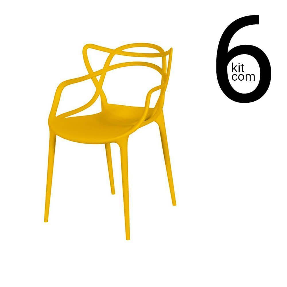 Conjunto 6 Cadeiras Allegra - Amarela
