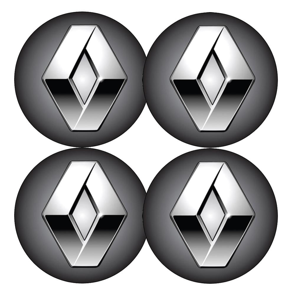 Jogo BOTTOM/ Emblema para Calota Renault 51MM Degrade 4 Pecas Resinado