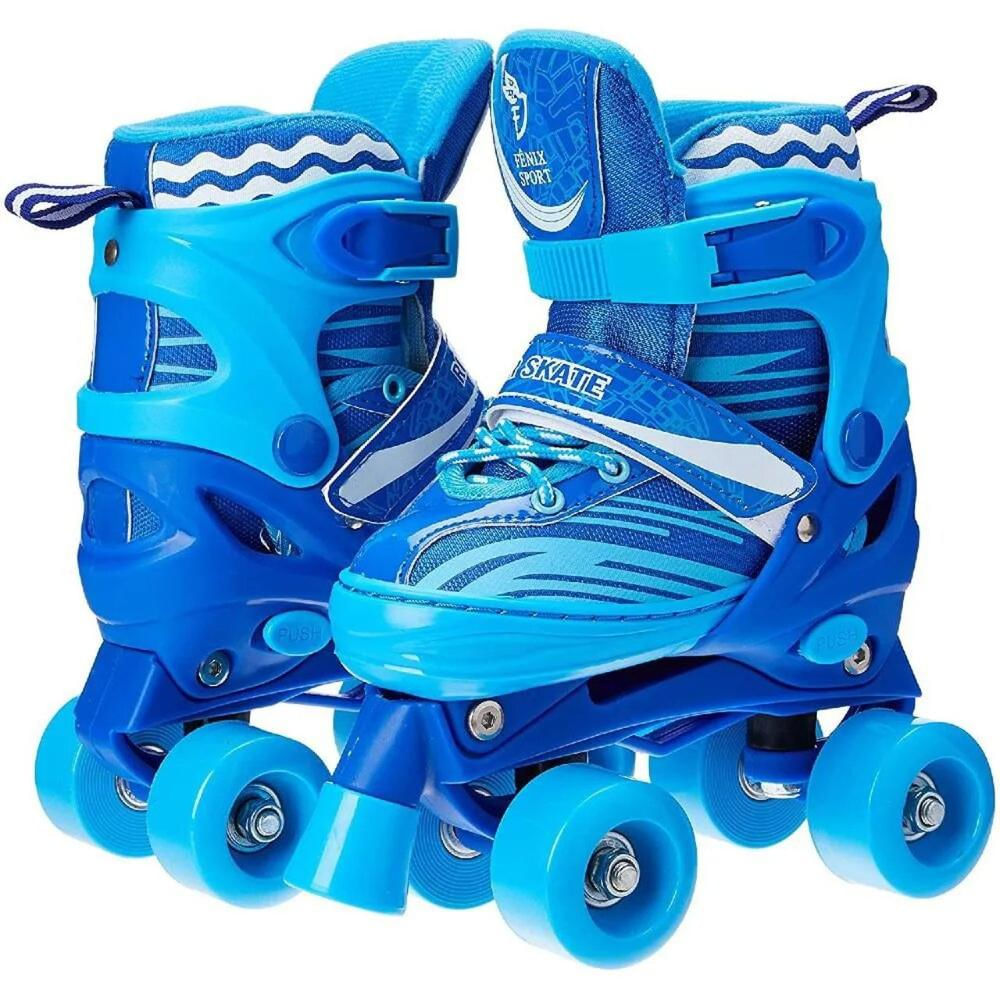 Patins Skate Infantil Ajustável Azul Do 30-33 - Fênix RL-02