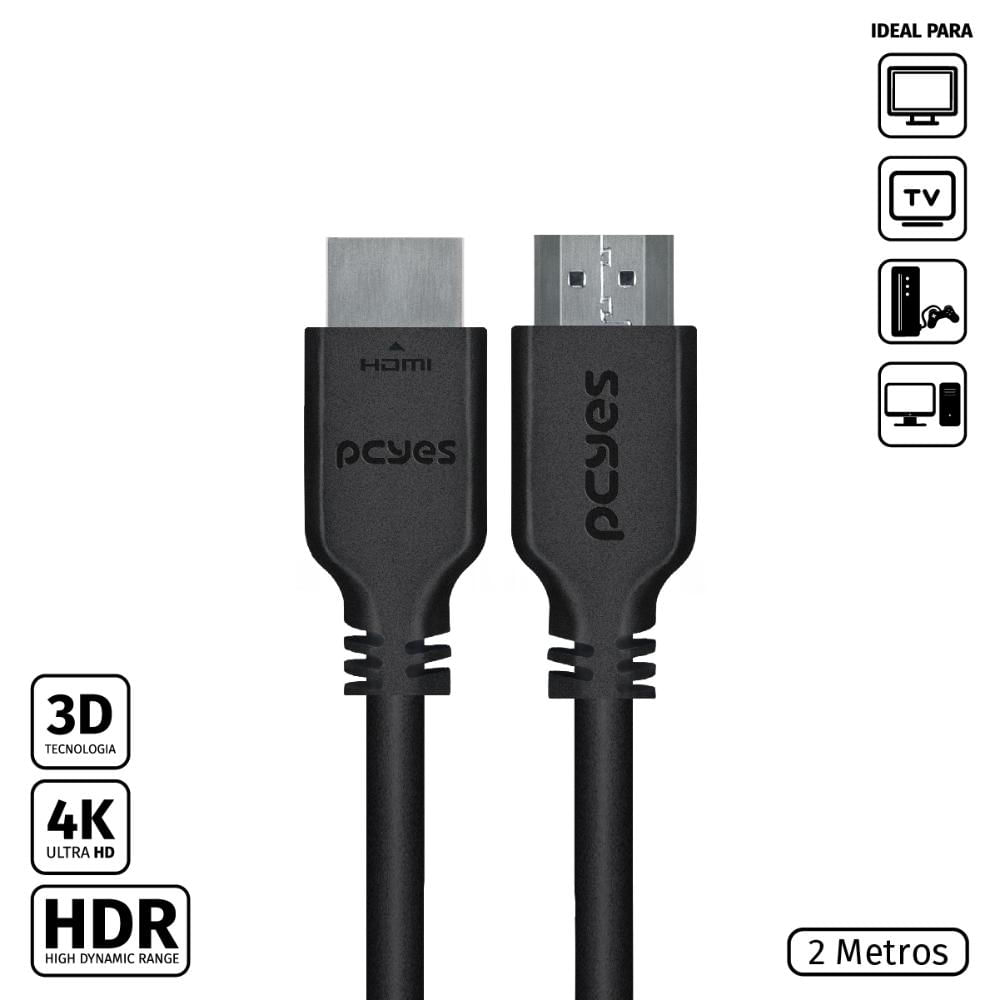 Cabo HDMI 2.0 4K 30AWG Puro Cobre 2 Metros - PHM20-2