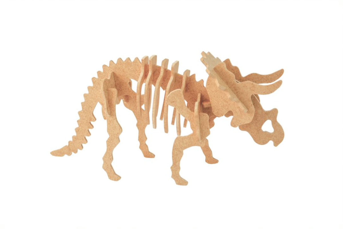 Quebra-Cabeça 3D Triceratops 17 Peças - Dinobrinque