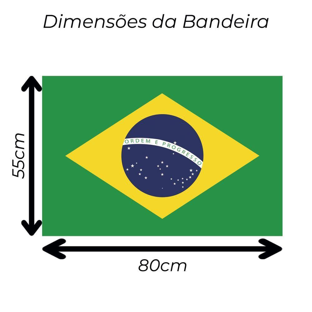Bandeira Do Brasil Oficial Em Cetim Médio 80Cm X 55Cm