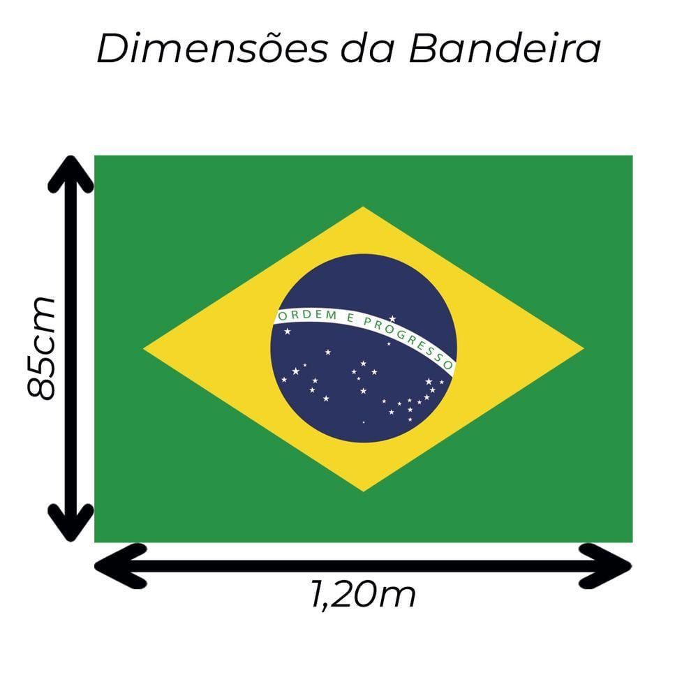 Bandeira Do Brasil Oficial Em Cetim Grande 1,20M X 85Cm
