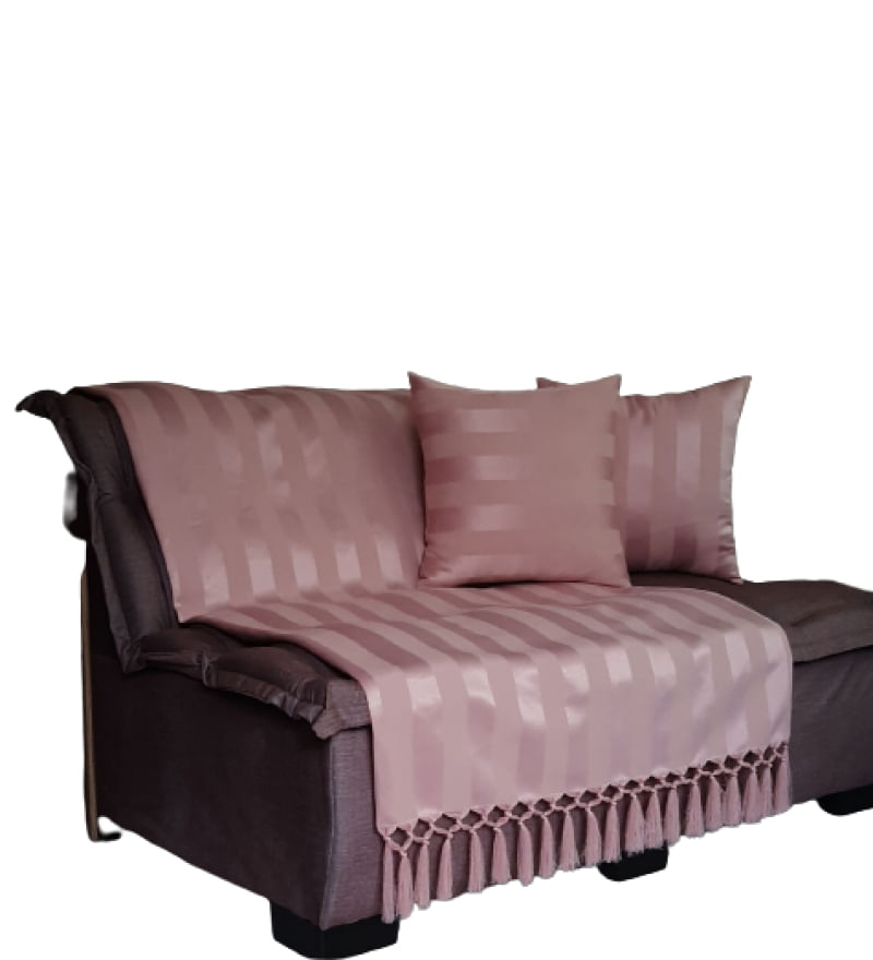Capa manta sofá sala xalé rosa jacquard  0,90x1,80