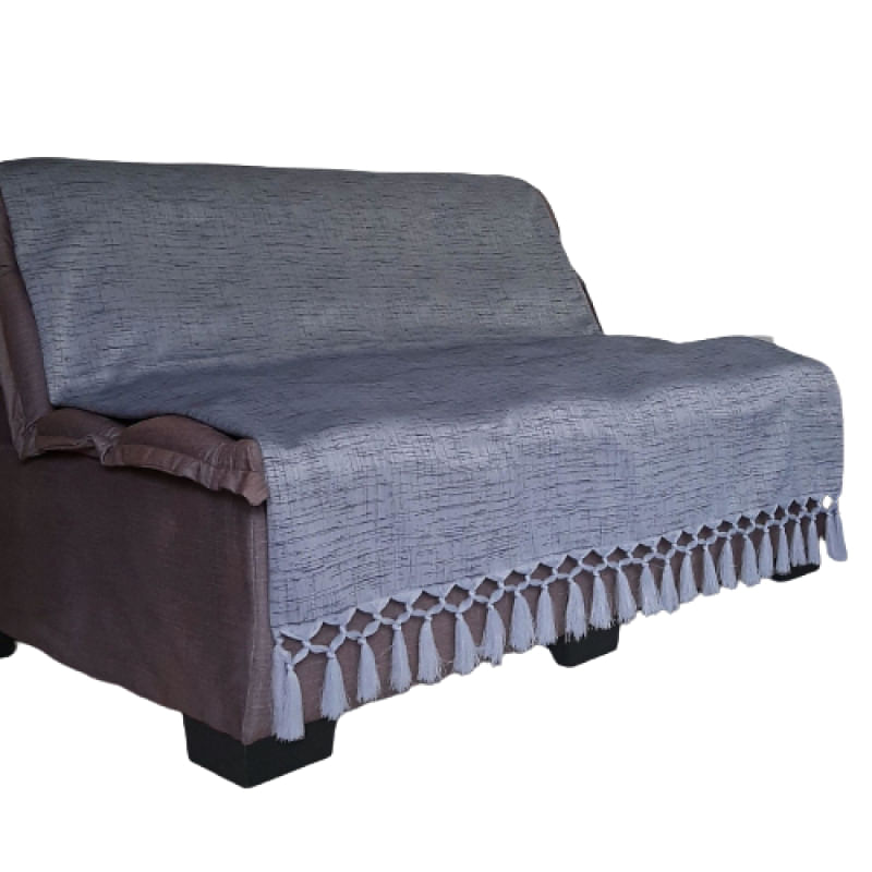 Capa manta sofá sala xalé preto mesclado jacquard 1,80x2,80