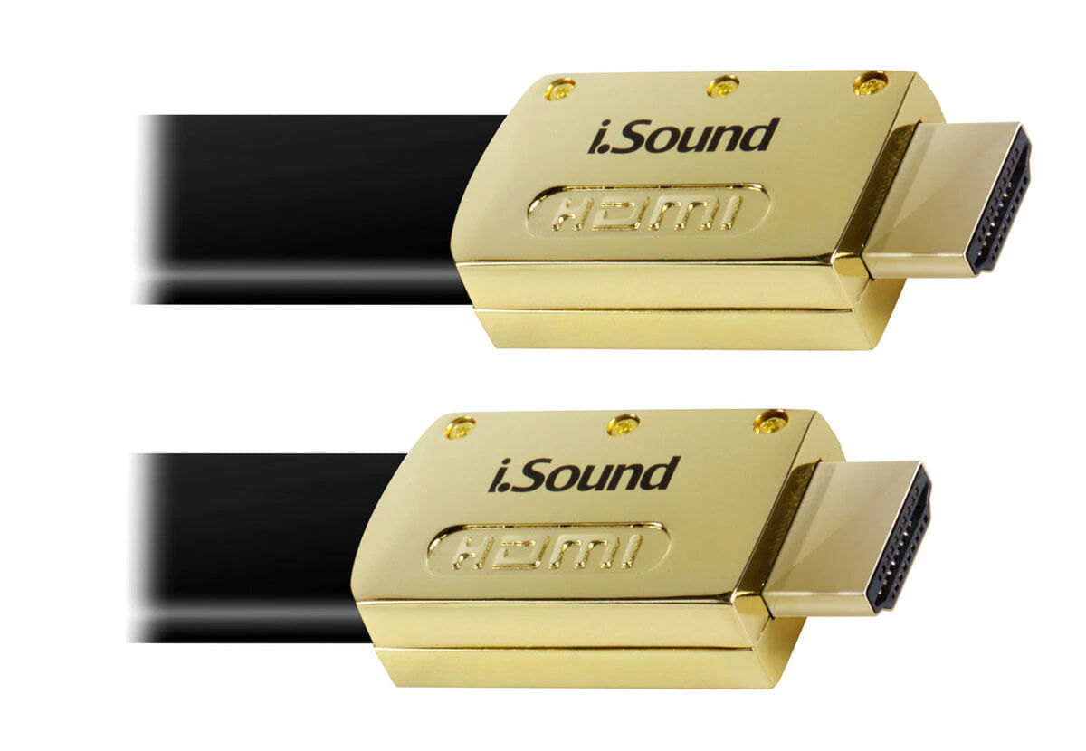 Cabo HDMI 1080P/4K c/conectores dourados 24 K e com extensão de 4,57 m