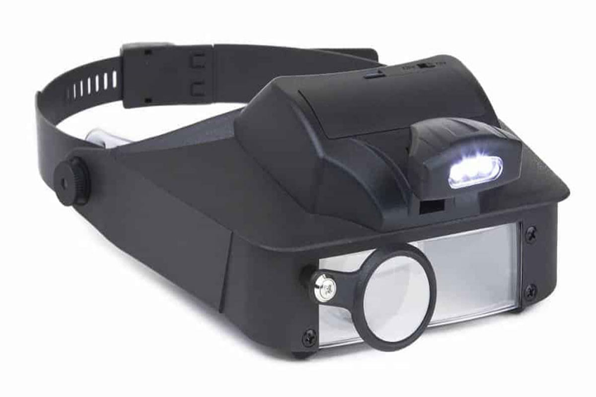 Viseira Lumivisor com Luz LED e lentes 2x, 3x, 5x e 6x
