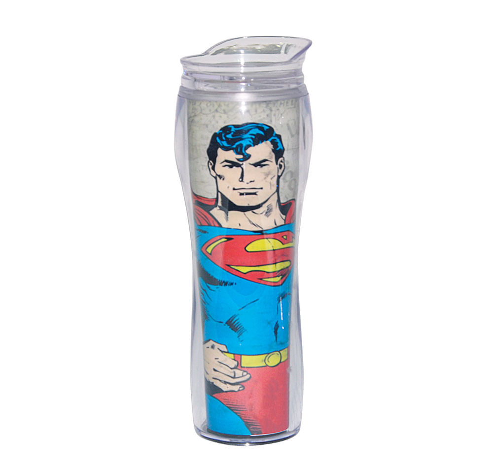 Copo Térmico Plástico Silhouette Dco Superman Body Colorido