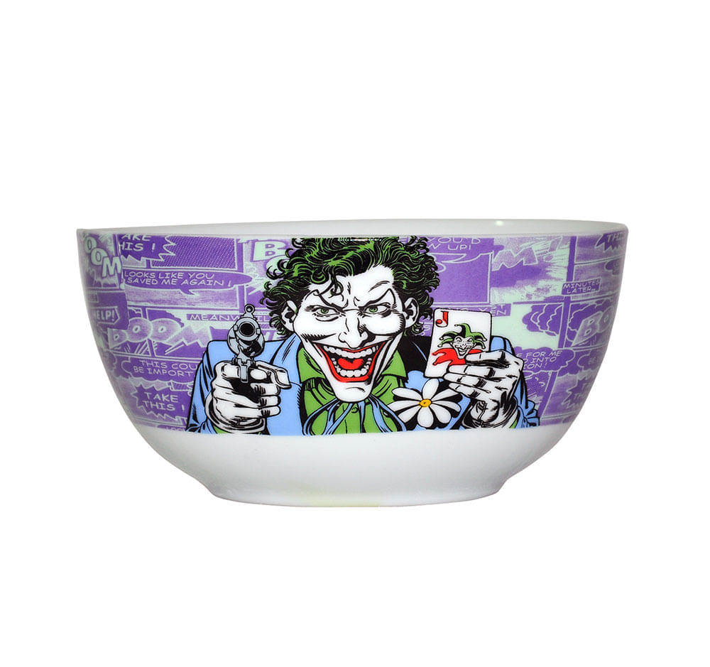 Set 2 Pcs Bowl Porcelana DC Joker C Baralho Fd Roxa