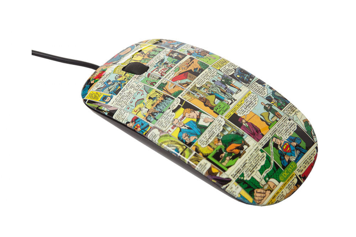 Mouse Plástico Quadrinhos DC Colorido