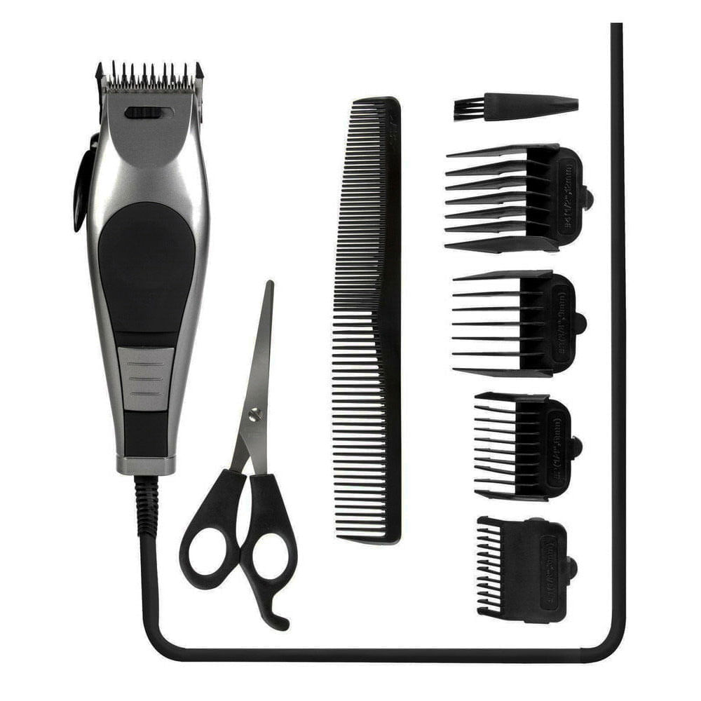 Aparador de barba e cortador de cabelo 110V completo com acessóriso - Preta