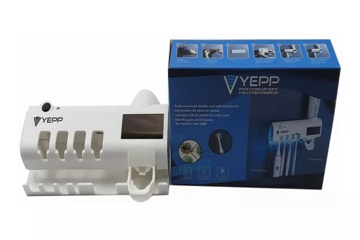 Porta Escova De Dente e Dispenser C/ Esterilizador - Yepp A824