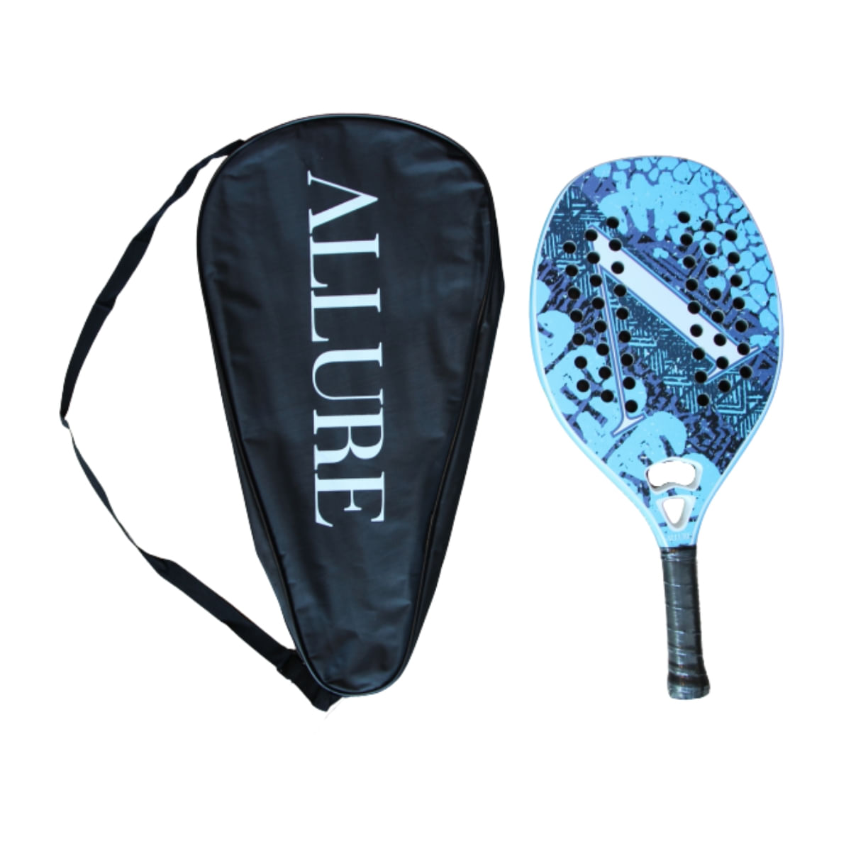 Raquete Beach Tennis Kevlar Pro 48 Furos Azul - Allure
