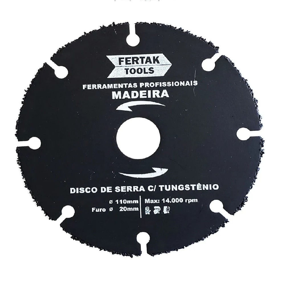 Disco de Serra c/ Tungstênio para Cortar Madeira Fertak