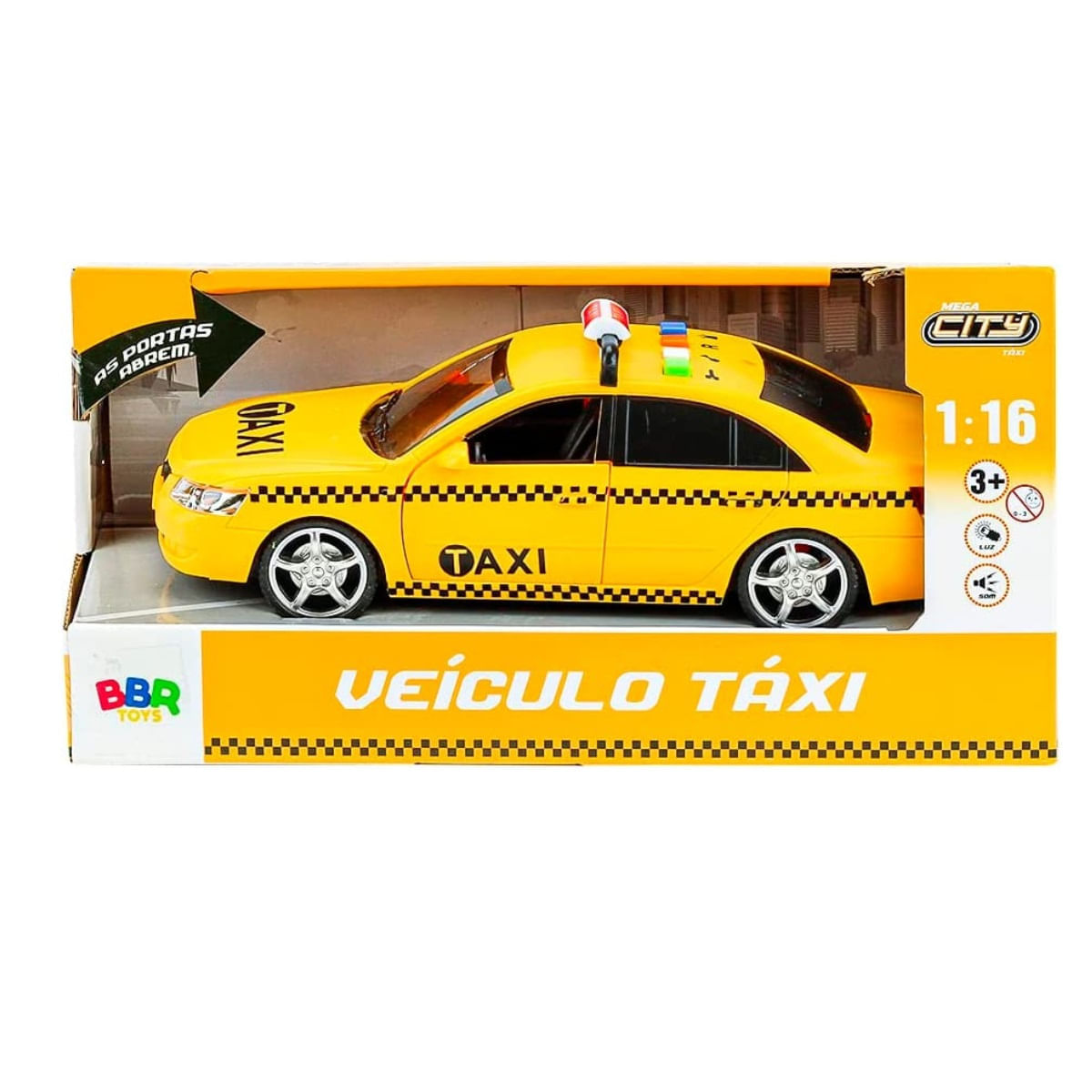 Carrinho Táxi Com Luz E Som Bbr R3250