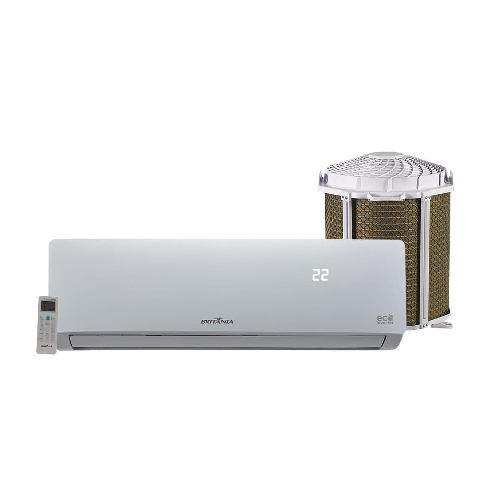 Ar Condicionado Split Hi Wall Inverter Britânia Eco 9000 BTU/h Quente e Frio BAC9000ITQFM9W – 220 Volts 220 Volts